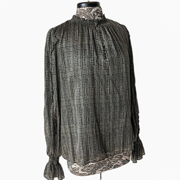 Ramy Brook Damen Charley Long Sleeve Blouse Black Large - Picture 9 of 11